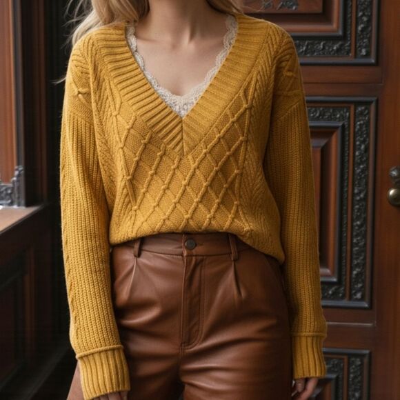 Anthropologie Sweaters - Anthropologie Normcore The Tillie V-Neck Sweater by Maeve